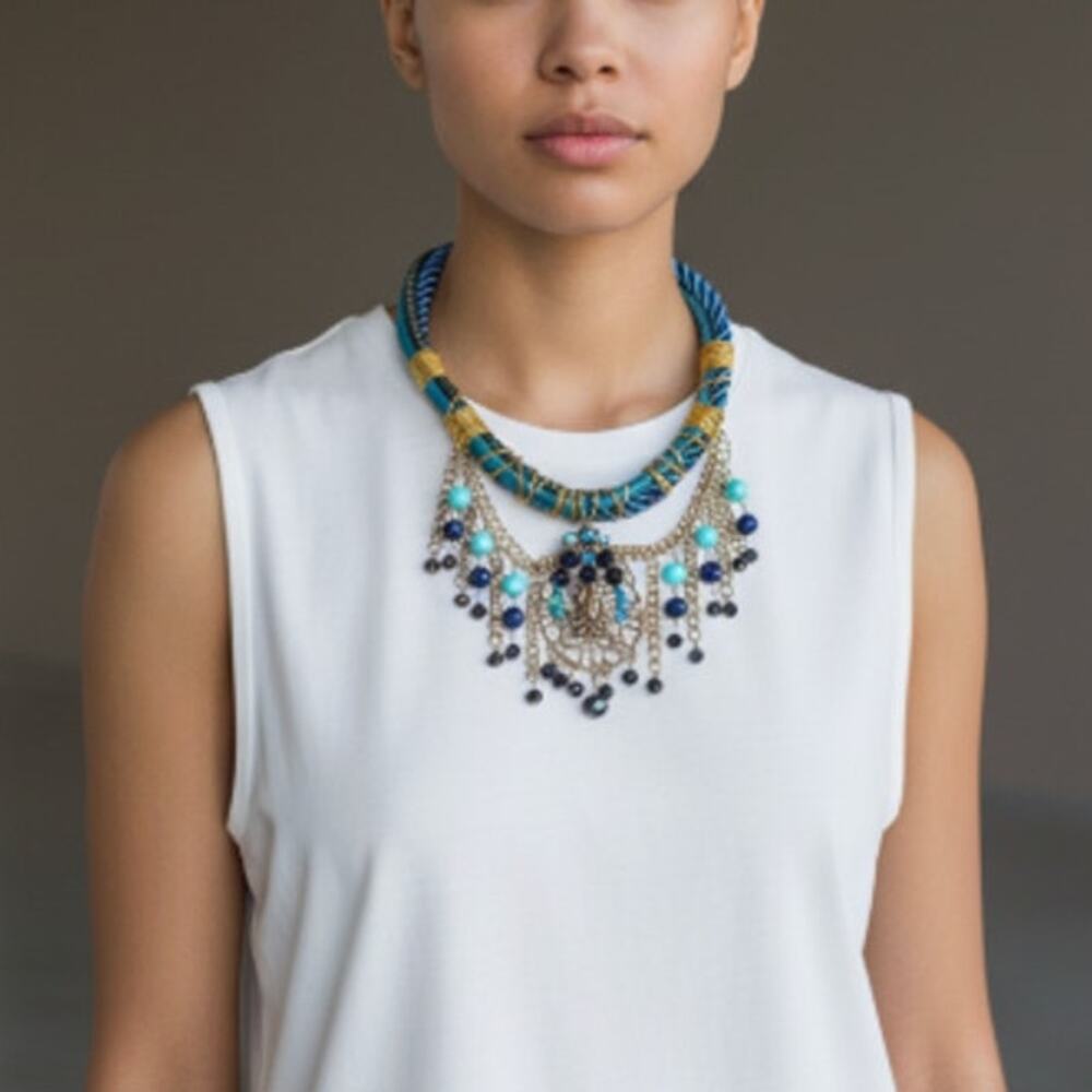 Bohemian Chunky Beaded Choker Necklace